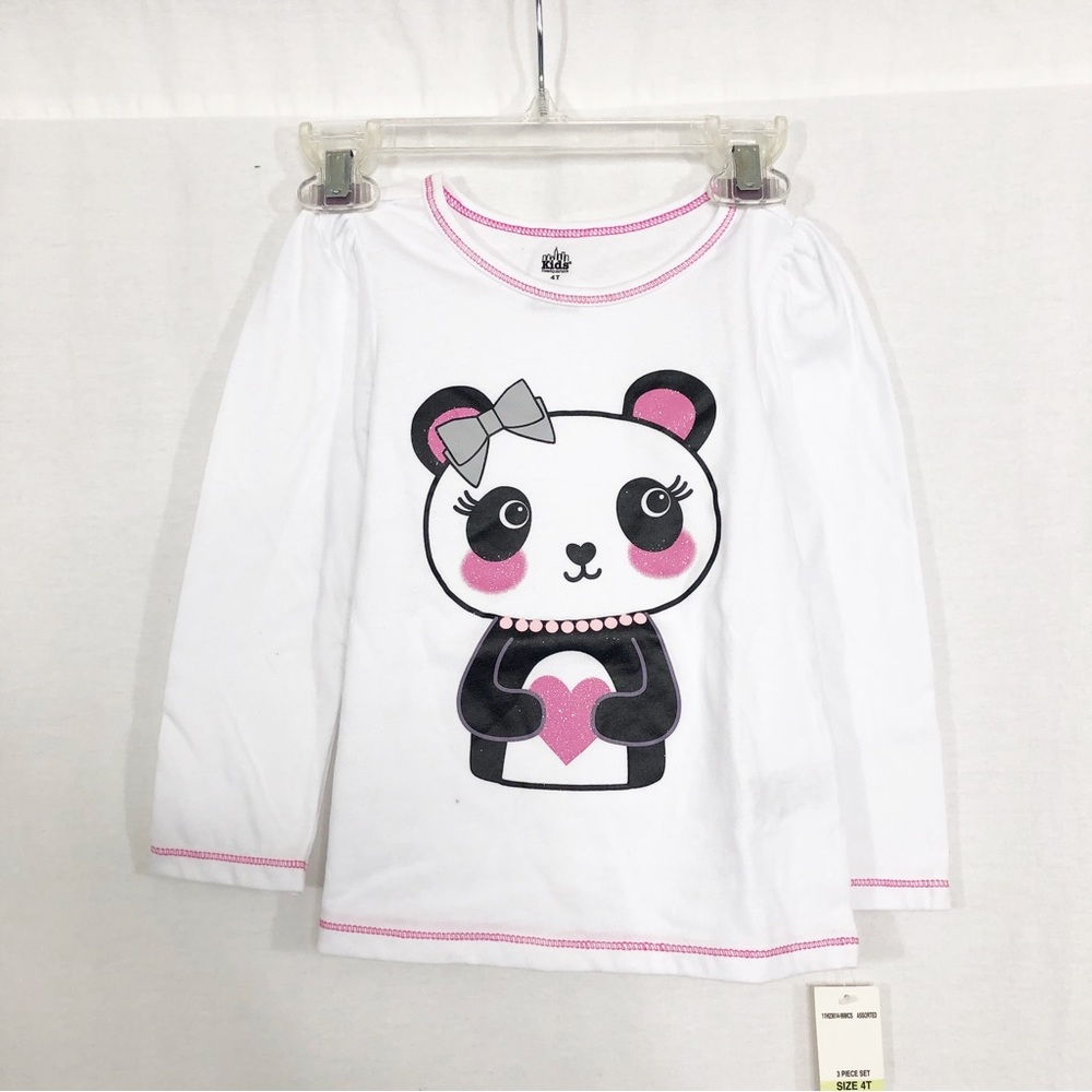 NEW Kids Headquarters Girls Panda Top, Size 4T, White
